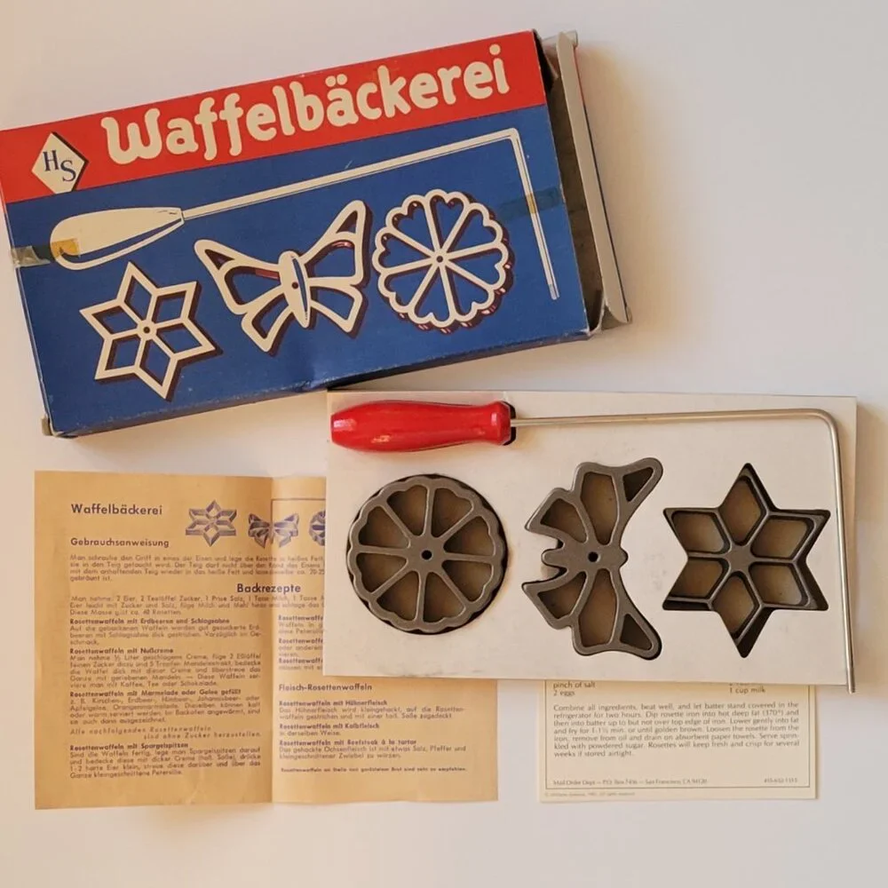 VTG West Germany Waffelbäckerei Waffle Mold Set w/ Box – Mid Century Pastry Iron